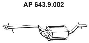 EBERSPÄCHER 643.9.002 vidurinis duslintuvas 
 Išmetimo sistema -> Duslintuvas
1067790, 1121573, 1459445