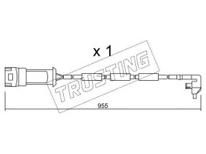 TRUSTING SU.091 įspėjimo kontaktas, stabdžių trinkelių susidėvėjimas 
 Stabdžių sistema -> Susidėvėjimo indikatorius, stabdžių trinkelės
1238353, 90185106
