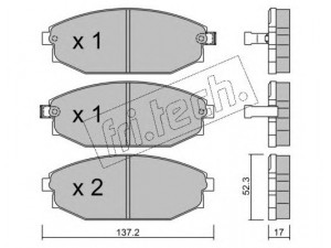 fri.tech. 372.0 stabdžių trinkelių rinkinys, diskinis stabdys 
 Techninės priežiūros dalys -> Papildomas remontas
58101-M1A00, S2000100, SB000027