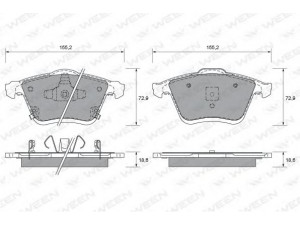 WEEN 151-2050 stabdžių trinkelių rinkinys, diskinis stabdys 
 Techninės priežiūros dalys -> Papildomas remontas
GPYA3323ZB, GPYA3323ZC, GPYA3323ZG