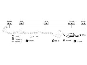 ASMET FO070665 išmetimo sistema 
 Išmetimo sistema -> Išmetimo sistema, visa