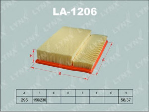 LYNXauto LA-1206 oro filtras 
 Techninės priežiūros dalys -> Techninės priežiūros intervalai
604 094 01 04, 604 094 04 04, 604 094 13 04