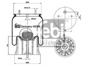 FEBI BILSTEIN 45098 dėklas, pneumatinė pakaba 
 Pakaba -> Pneumatinė pakaba
3 229 0038 00