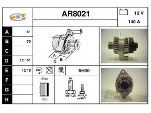 SNRA AR8021 kintamosios srovės generatorius 
 Elektros įranga -> Kint. sr. generatorius/dalys -> Kintamosios srovės generatorius
73501591