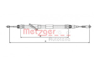 METZGER 10.9831 trosas, stovėjimo stabdys 
 Stabdžių sistema -> Valdymo svirtys/trosai
638 420 0785