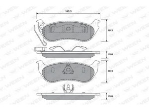 WEEN 151-2405 stabdžių trinkelių rinkinys, diskinis stabdys 
 Techninės priežiūros dalys -> Papildomas remontas
05083882AC, 05083882AE, 05179242AA