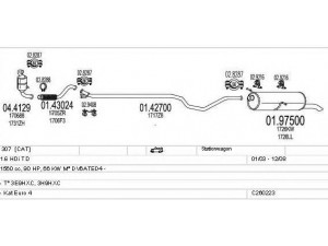 MTS C260223006122 išmetimo sistema 
 Išmetimo sistema -> Išmetimo sistema, visa