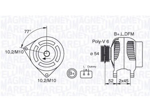 MAGNETI MARELLI 063321734010 kintamosios srovės generatorius 
 Elektros įranga -> Kint. sr. generatorius/dalys -> Kintamosios srovės generatorius
9638275480, 9642880180, 57052A