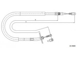 CABOR 10.9880 trosas, stovėjimo stabdys 
 Stabdžių sistema -> Valdymo svirtys/trosai
6674204785