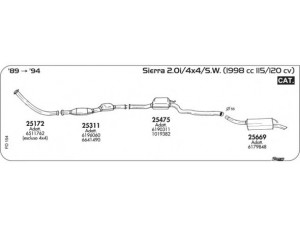 SIGAM FO154 išmetimo sistema 
 Išmetimo sistema -> Išmetimo sistema, visa