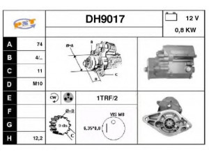 SNRA DH9017 starteris
2810087733, 2810087730, 2810087731