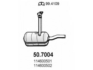 ASSO 50.7004 galinis duslintuvas 
 Išmetimo sistema -> Duslintuvas
114600501, 114600502
