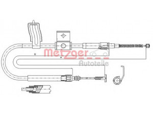 METZGER 631.30 trosas, stovėjimo stabdys 
 Stabdžių sistema -> Valdymo svirtys/trosai
46471701