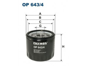 FILTRON OP643/4 alyvos filtras 
 Techninės priežiūros dalys -> Techninės priežiūros intervalai
281 180 03 10, 1520800Q0D, 1520800Q0G