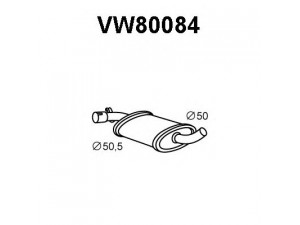 VENEPORTE VW80084 vidurinis duslintuvas 
 Išmetimo sistema -> Duslintuvas
191253409, 191253409B