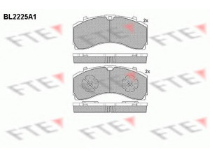 FTE BL2225A1 stabdžių trinkelių rinkinys, diskinis stabdys 
 Techninės priežiūros dalys -> Papildomas remontas
000 421 72 10, 006 420 14 20, 006 420 52 20