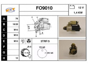 SNRA FO9010 starteris 
 Elektros įranga -> Starterio sistema -> Starteris
92AB11000FA, 92AB11000FB, 92AB11000GA