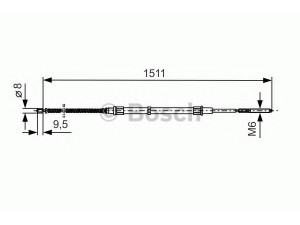 BOSCH 1 987 477 284 trosas, stovėjimo stabdys 
 Stabdžių sistema -> Valdymo svirtys/trosai
6N0 609 721 G, 6N0 609 721, 6N0 609 721 A