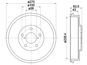 HELLA PAGID 8DT 355 300-911 stabdžių būgnas 
 Stabdžių sistema -> Būgninis stabdys -> Stabdžių būgnas
26340AA010, 26740FA000