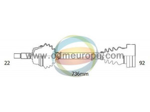 ODM-MULTIPARTS 18-212160 kardaninis velenas 
 Ratų pavara -> Kardaninis velenas
6N0407272, 6N0407272X, 6N0407450X
