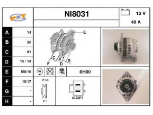 SNRA NI8031 kintamosios srovės generatorius
A5T22971, 2310020B00