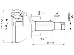 OPEN PARTS CVJ5156.10 jungčių komplektas, kardaninis velenas 
 Ratų pavara -> Sujungimai/komplektas
1078680, 6485414, 89FG3K187CA