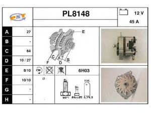 SNRA PL8148 kintamosios srovės generatorius
5000048117, 5000809633, 5001014160