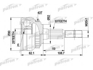 PATRON PCV1052 jungčių komplektas, kardaninis velenas 
 Ratų pavara -> Sujungimai/komplektas
374126, 90235271