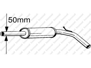 BOSAL 233-395 vidurinis duslintuvas 
 Išmetimo sistema -> Duslintuvas
6Q0.253.209C, 6N0 253 209 C