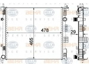 HELLA 8MK 376 762-181 radiatorius, variklio aušinimas 
 Aušinimo sistema -> Radiatorius/alyvos aušintuvas -> Radiatorius/dalys
21410-BJ40A
