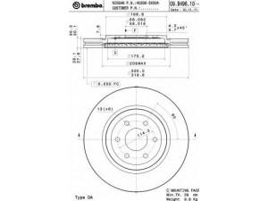 BREMBO 09.B496.10 stabdžių diskas 
 Dviratė transporto priemonės -> Stabdžių sistema -> Stabdžių diskai / priedai
402063X00B, 402065X00A, 40206EB320