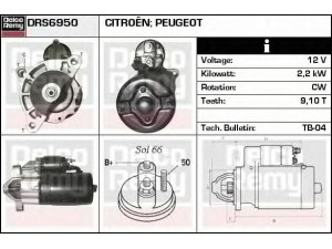 DELCO REMY DRS6950 starteris 
 Elektros įranga -> Starterio sistema -> Starteris
5802H6, 147363808, 147548908, 961170588