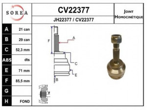 EAI CV22377K jungčių komplektas, kardaninis velenas 
 Ratų pavara -> Sujungimai/komplektas