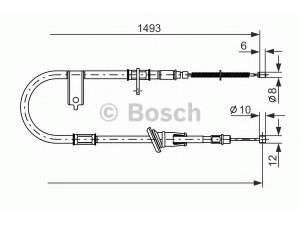 BOSCH 1 987 477 055 trosas, stovėjimo stabdys 
 Stabdžių sistema -> Valdymo svirtys/trosai
58770 25200