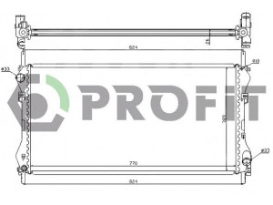 PROFIT PR 2565A1 radiatorius, variklio aušinimas 
 Aušinimo sistema -> Radiatorius/alyvos aušintuvas -> Radiatorius/dalys
1671800, 1C1H8005FD, 1C1H8005FE