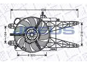 JDEUS EV11M600 ventiliatorius, radiatoriaus 
 Aušinimo sistema -> Oro aušinimas
46785738, FS1248