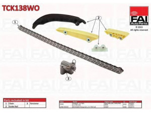 FAI AutoParts TCK138WO pavaros grandinės komplektas 
 Variklis -> Variklio uždegimo laiko reguliavimo kontrolė -> Sinchronizavimo grandinė/įtempiklis/kreiptuvas -> Pavaros grandinės komplektas
1704089