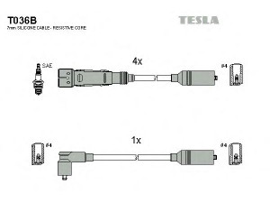 TESLA T036B uždegimo laido komplektas 
 Kibirkšties / kaitinamasis uždegimas -> Uždegimo laidai/jungtys