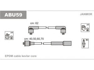 JANMOR ABU59 uždegimo laido komplektas 
 Kibirkšties / kaitinamasis uždegimas -> Uždegimo laidai/jungtys
