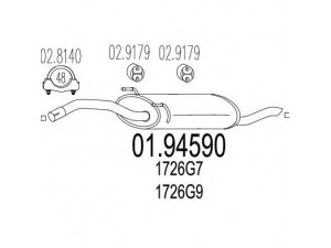MTS 01.94590 galinis duslintuvas 
 Išmetimo sistema -> Duslintuvas
1726G7, 1726G9, 1726Z4, 1726Z5