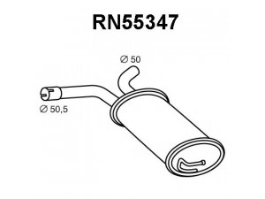 VENEPORTE RN55347 vidurinis duslintuvas 
 Išmetimo sistema -> Duslintuvas
2011000QAE, 4411726, 8200085546