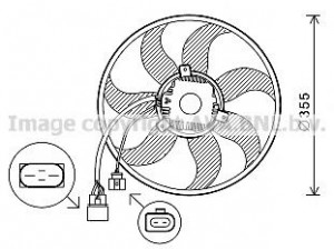 PRASCO VW7534 ventiliatorius, radiatoriaus 
 Aušinimo sistema -> Oro aušinimas
1K0959455CQ, 1K0959455DL, 1K0959455DT