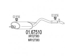 MTS 01.67510 galinis duslintuvas 
 Išmetimo sistema -> Duslintuvas
MR127383, XR127383