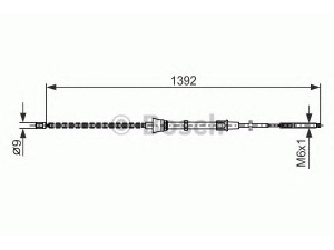 BOSCH 1 987 477 680 trosas, stovėjimo stabdys 
 Stabdžių sistema -> Valdymo svirtys/trosai
6X0 609 721 F, 6X0 609 721 H, 6U7 607 721