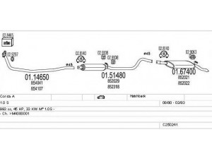 MTS C250241005375 išmetimo sistema 
 Išmetimo sistema -> Išmetimo sistema, visa