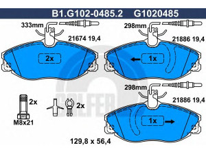 GALFER B1.G102-0485.2 stabdžių trinkelių rinkinys, diskinis stabdys 
 Techninės priežiūros dalys -> Papildomas remontas
4252 06
