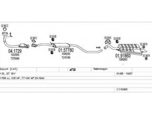MTS C110095003801 išmetimo sistema 
 Išmetimo sistema -> Išmetimo sistema, visa