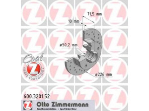 ZIMMERMANN 600.3201.52 stabdžių diskas 
 Dviratė transporto priemonės -> Stabdžių sistema -> Stabdžių diskai / priedai
357 615 601 A, 357 615 601 B