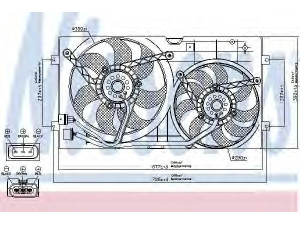 NISSENS 85250 ventiliatorius, radiatoriaus 
 Aušinimo sistema -> Radiatoriaus ventiliatorius
1C0.121.206 A, 1C0.121.206 B, 1C0.121.207 C
