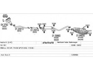 MTS C250599005805 išmetimo sistema 
 Išmetimo sistema -> Išmetimo sistema, visa